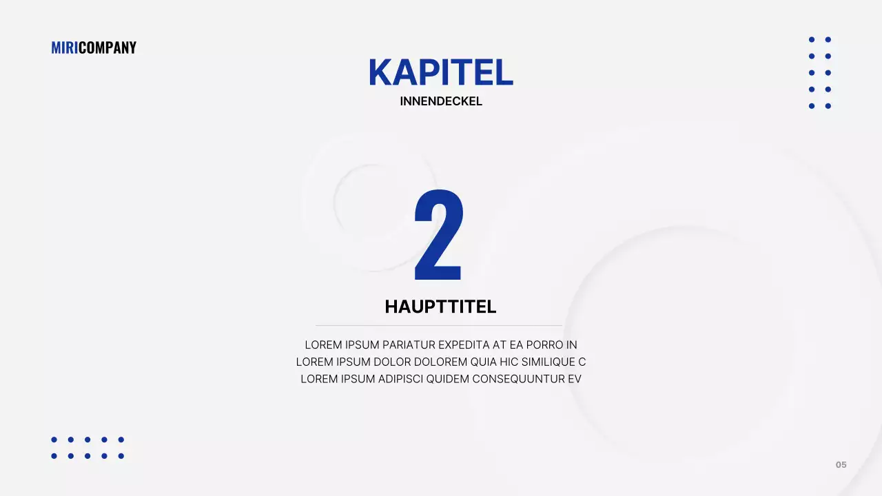 Minimalistische Geschäftspräsentation in Weiß und Marineblau