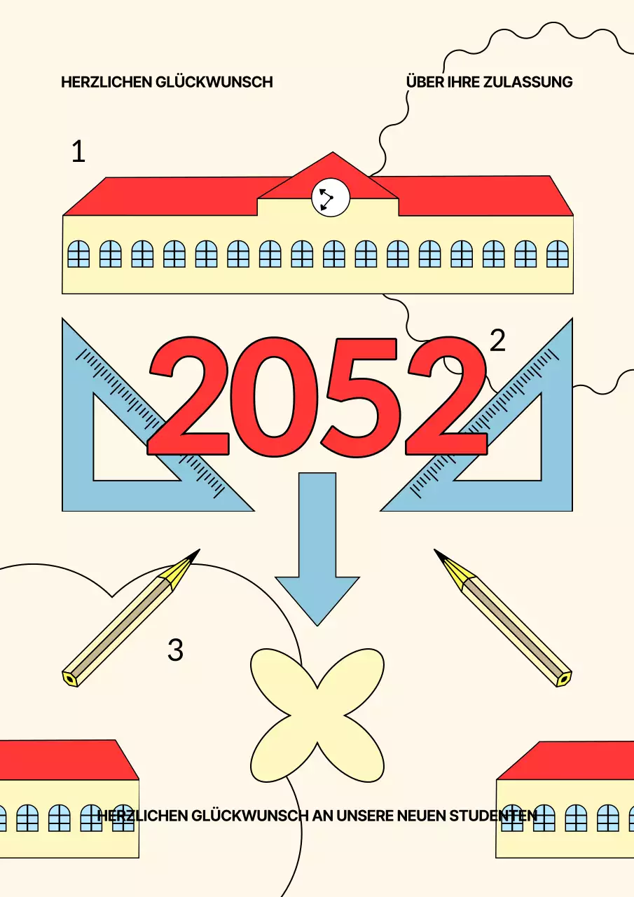 Eine geometrische gelbe und rote Aufnahmefeier Post