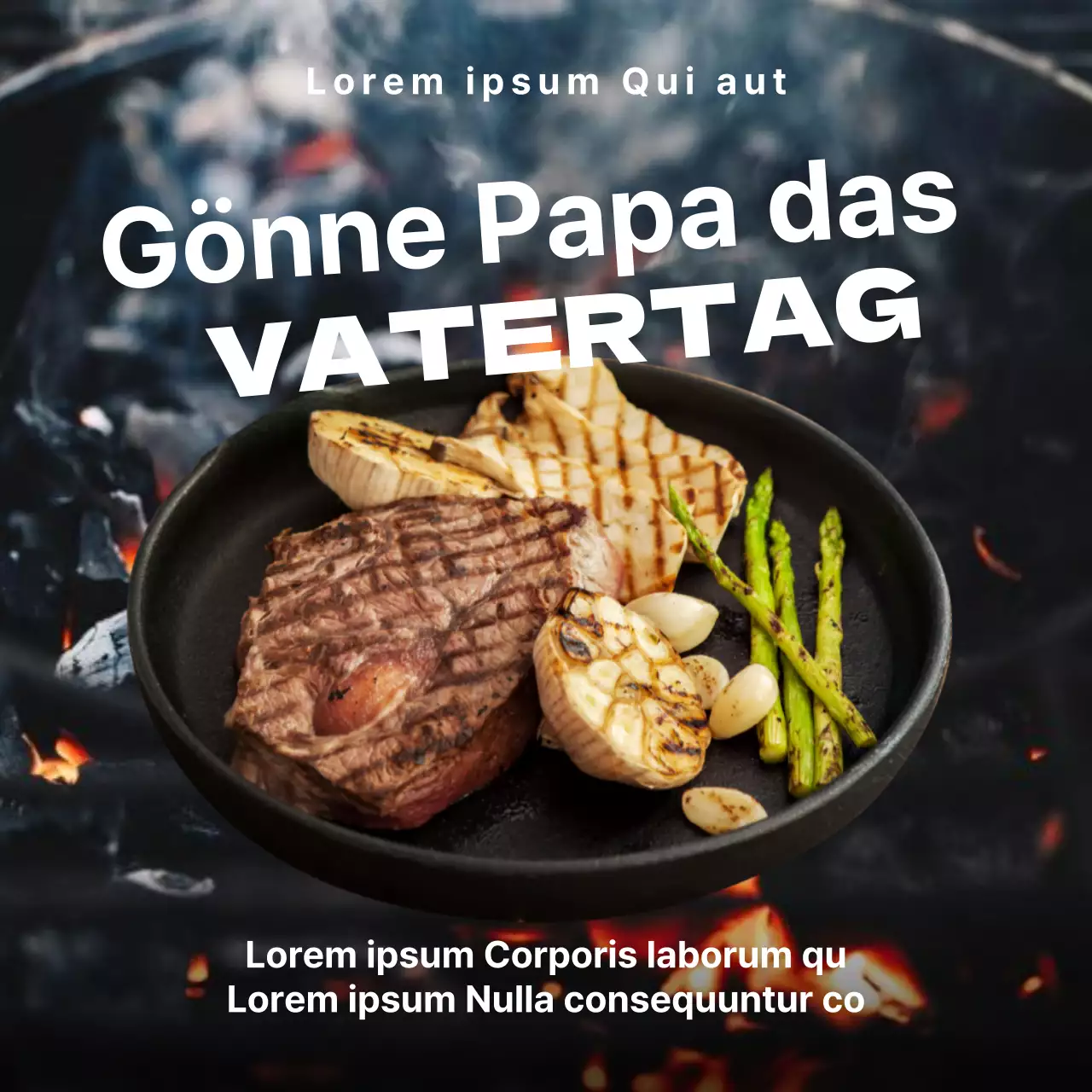 Weiß und Schwarz Bold Vatertags-Specials Anzeige