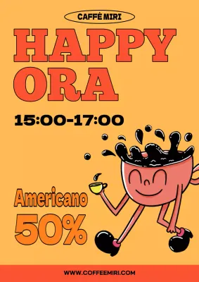 Promuovere un evento arancione e kitsch al caffè