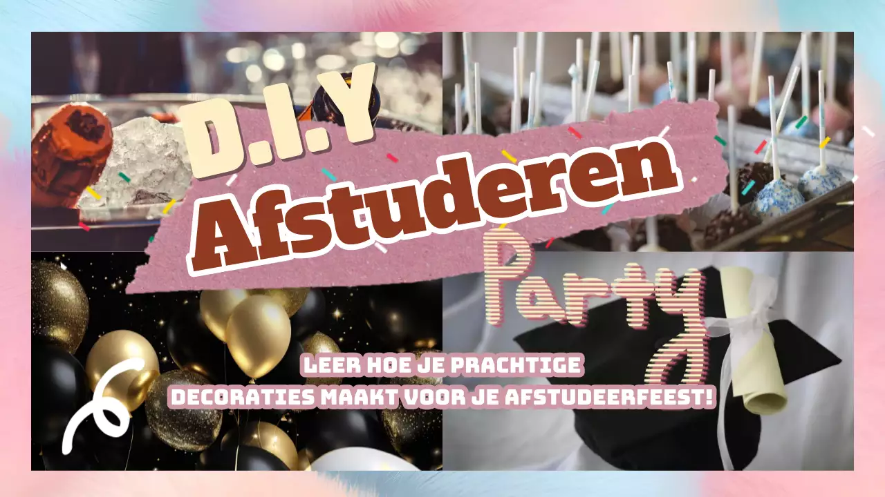 Roze en Geel Trendy DIY Afstudeerfeest Handleiding