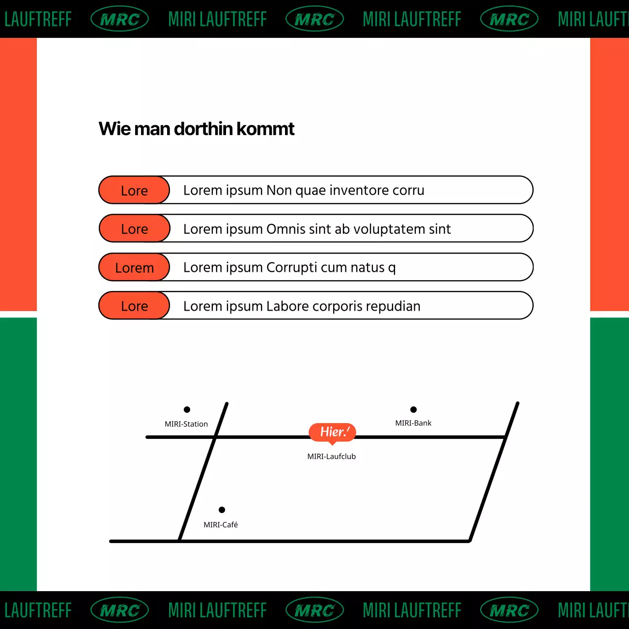 Mitglieder für einen kitschig-orangenen Laufclub werben