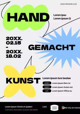 Handgefertigte, trendige gelbe und blaue Klassenansagen