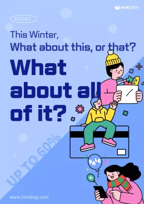 Blue Trendy Winter Sale Promotion Poster