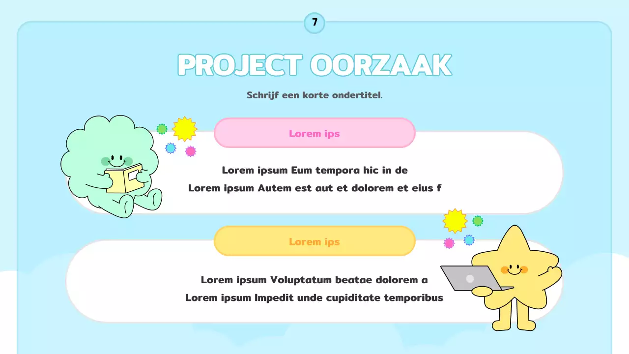 Een mooi, lichtblauw en roze informatie-organiser verslag