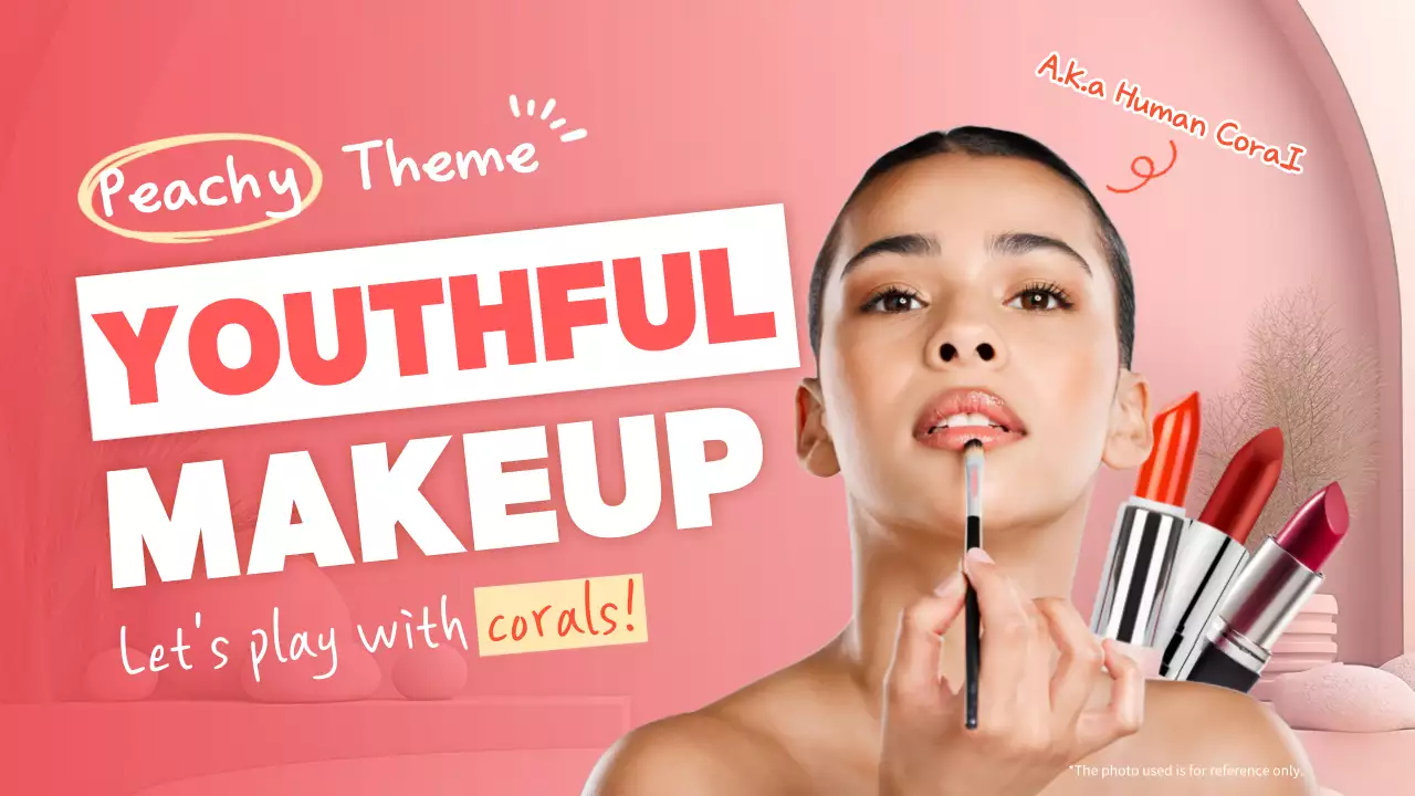 Coral Trendy Makeup Promotion YouTube Thumbnail