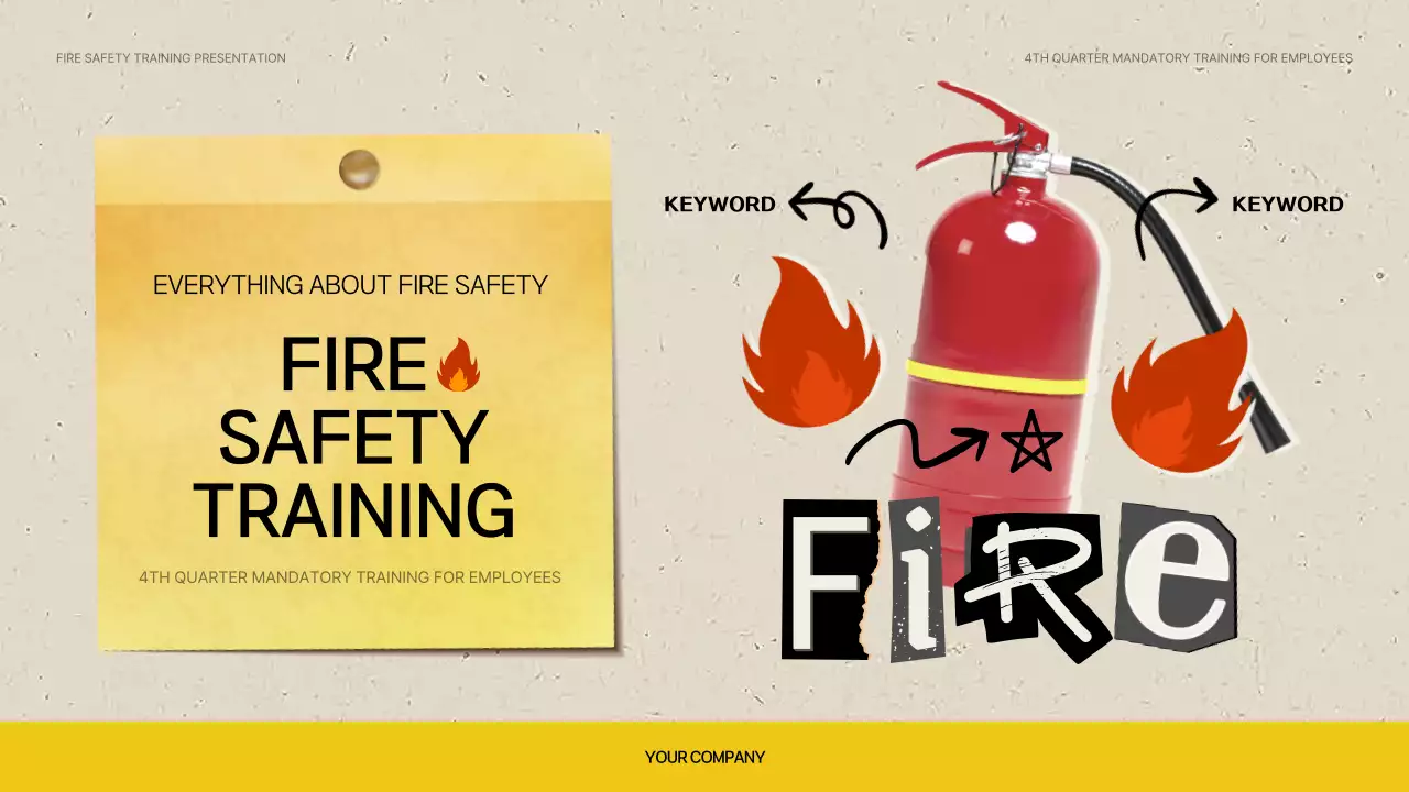 노란색 현대식 화재 훈련 프레젠테이션