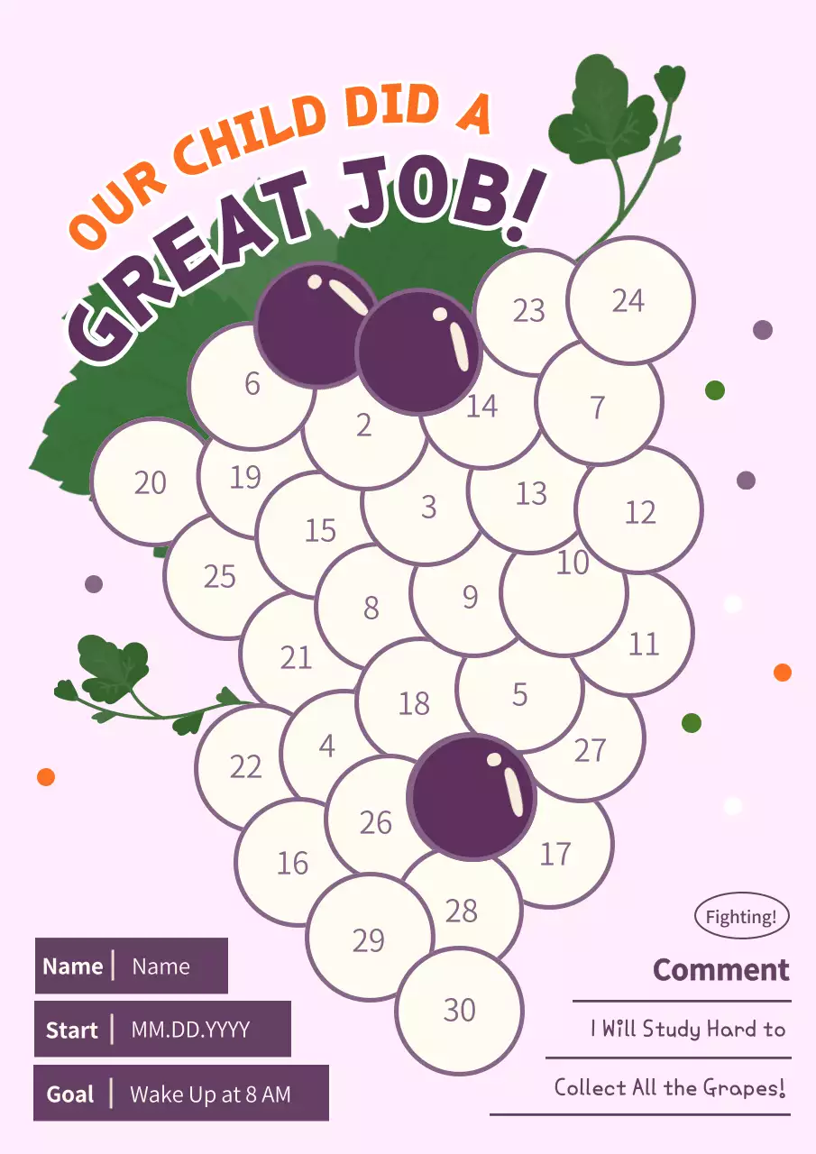 보라색 크리에이티브 어린이 플래너 포스터