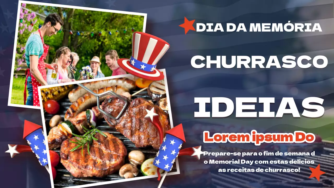Churrasco Kitsch Azul e Vermelho para Receitas do Memorial Day