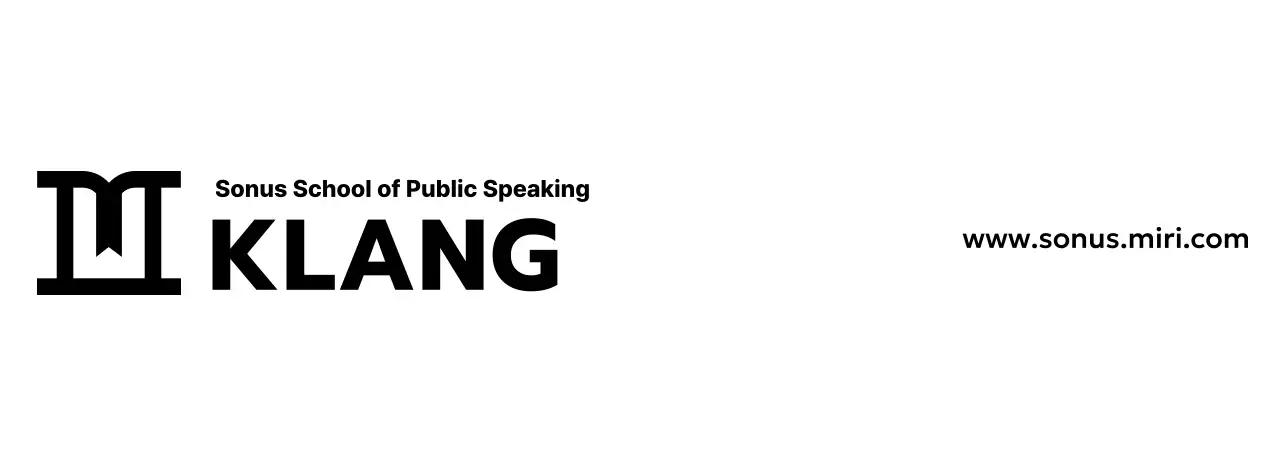 Entwurf einer Redeschule mit einem Symbol, das ein Podium darstellt