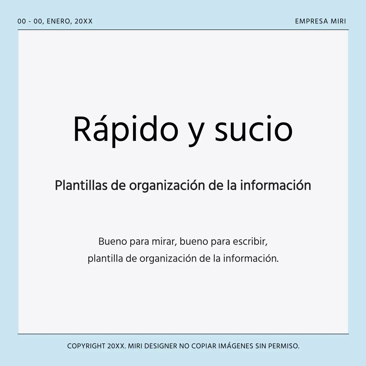 Una plantilla sencilla y despejada en azul claro y gris