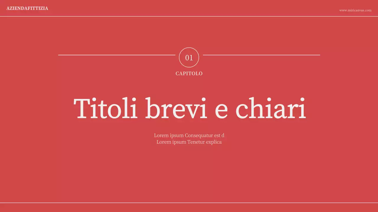 Presentazione minimalista della numerazione in rosso avorio