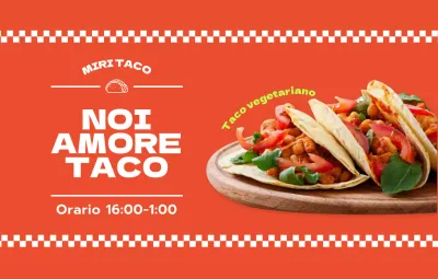 Un design audace e colorato che utilizza la fotografia di cibo taco