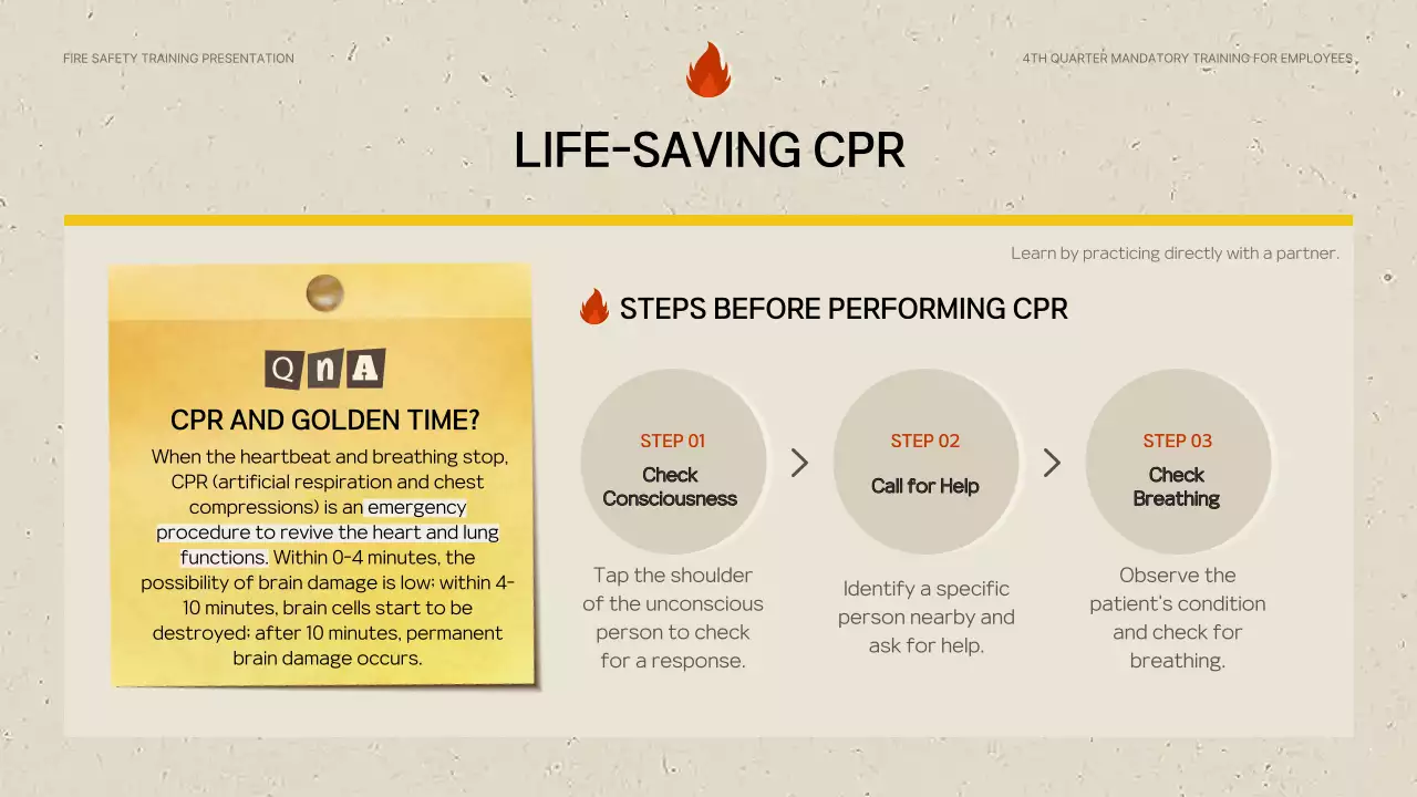 노란색 현대식 화재 훈련 프레젠테이션