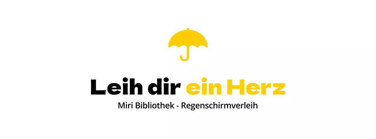 Farbgestaltung für Vermietungsdienstleistungen mit einem Regenschirm-Symbol
