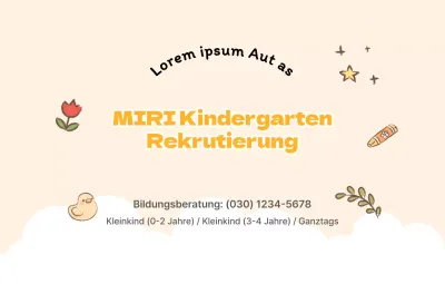 Gestalten Sie Ihre Vorschulrekrutierung mit niedlichen illustrierten Symbolen