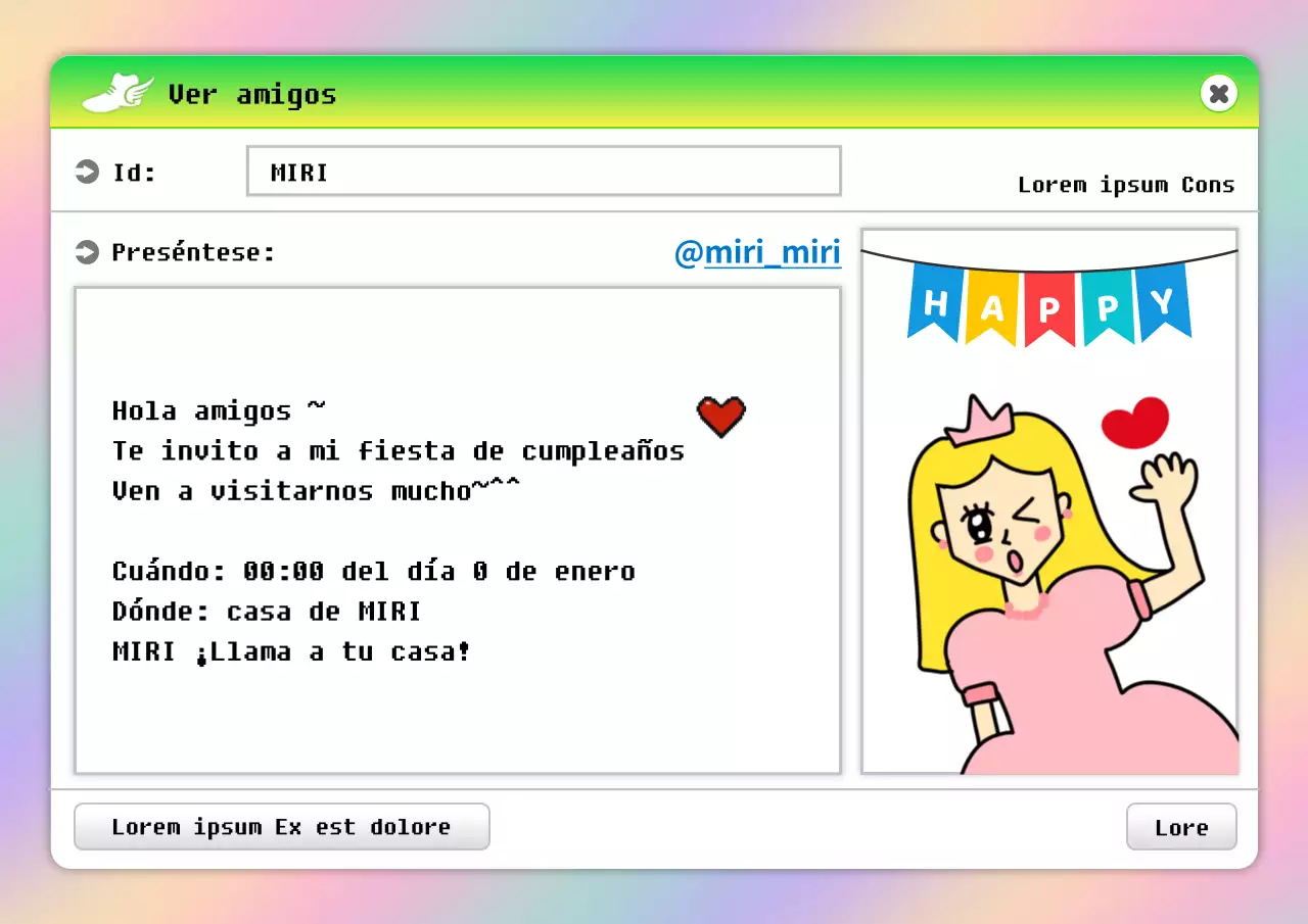 Invitación de feliz cumpleaños en chartreuse y rosa para una botella de vino