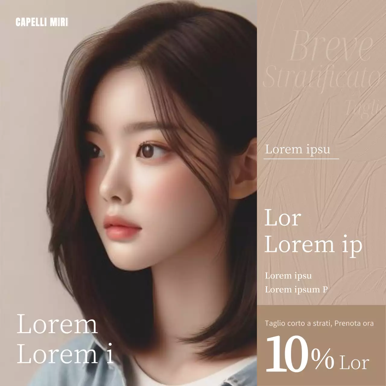 Promuovere acconciature lussuose in beige e marrone