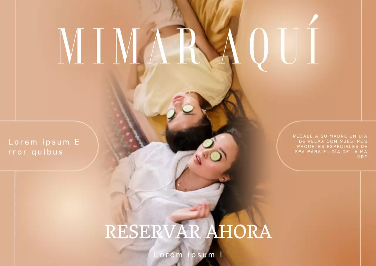 Anuncio de evento de spa para el Día de la Madre en blanco y beige