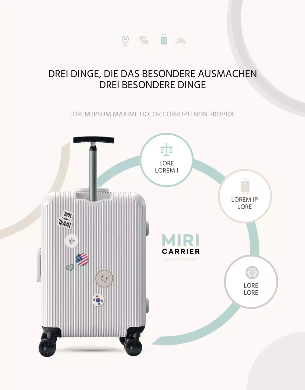 Förderung eines einfachen Reiseträgers in Minze und Elfenbein