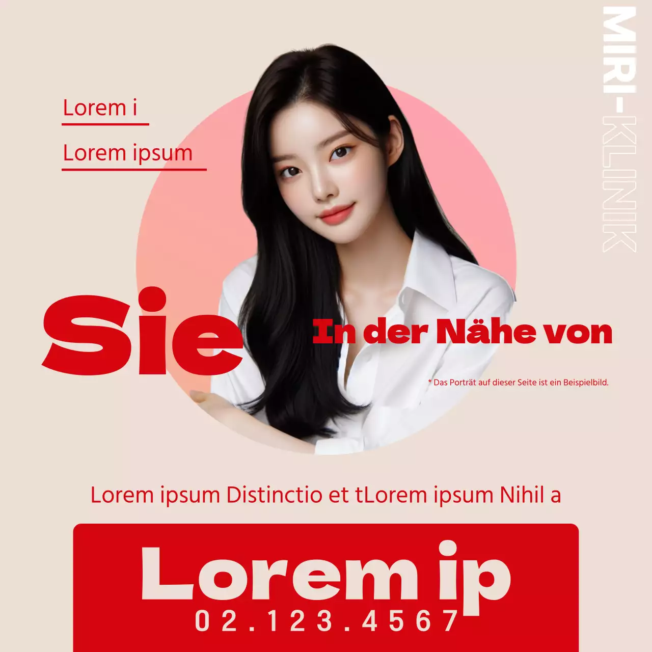 Einfache Werbung für plastische Chirurgie in Rot und Beige