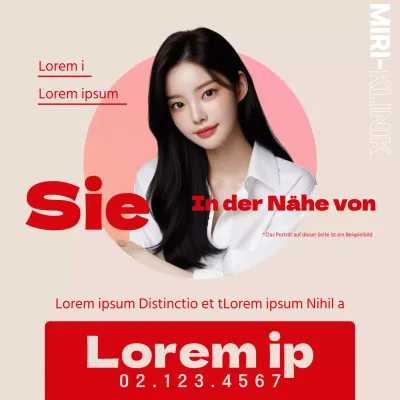 Einfache Werbung für plastische Chirurgie in Rot und Beige