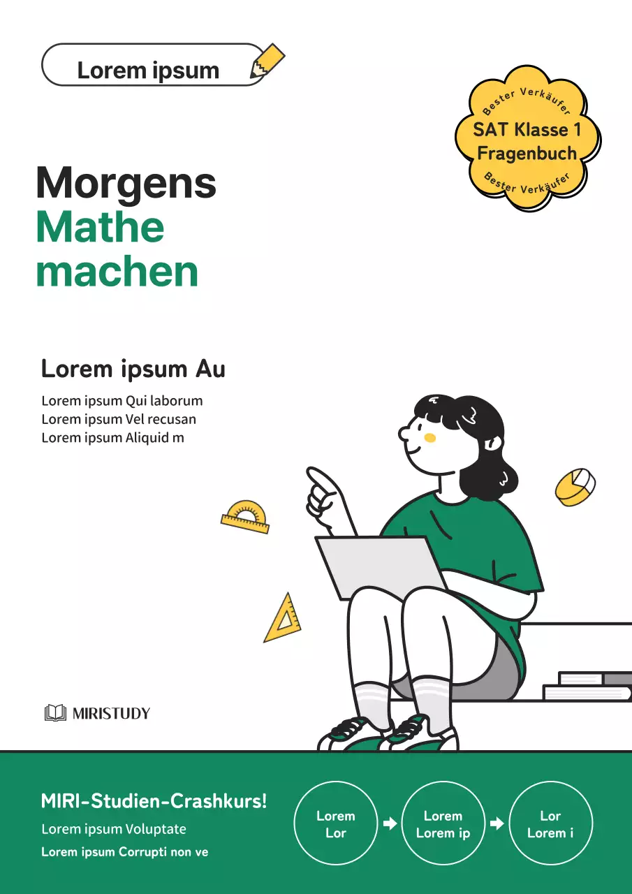 Einfache höhere Mathematikaufgaben in Grün und Gelb