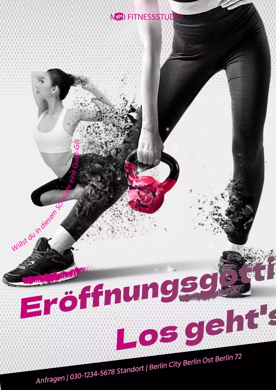 Eine elegante Gesundheitsanzeige in Rosa und Schwarz