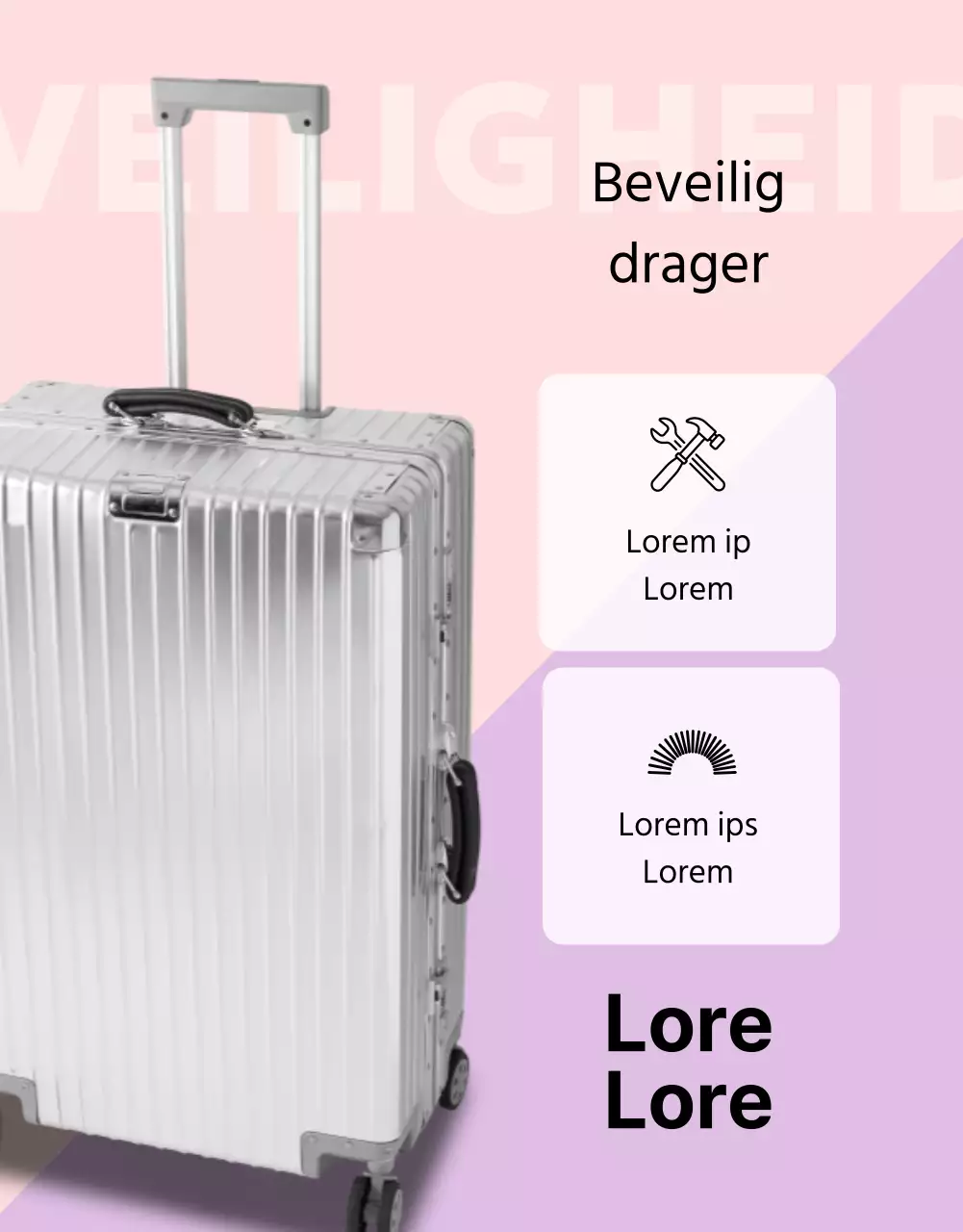 Eenvoudige roze en mauve koffer te koop post