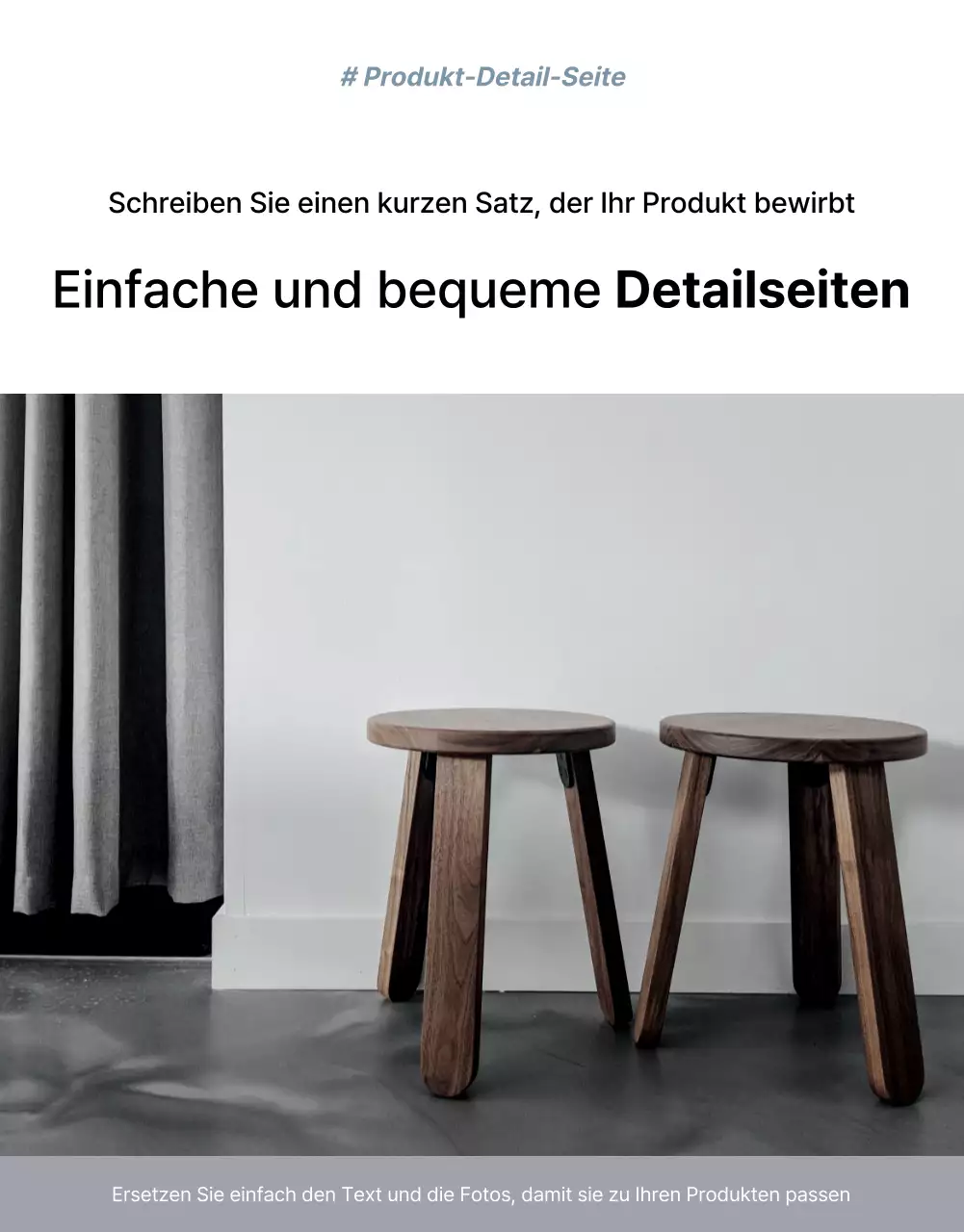 Förderung von Produkten zum Verkauf einfacher grauer und blauer Möbel