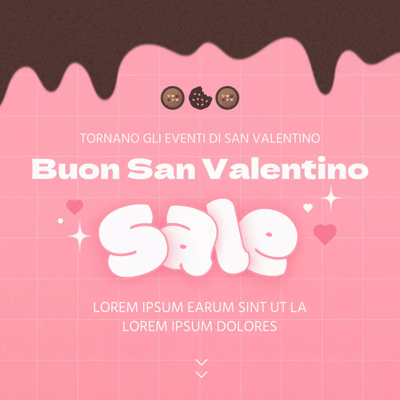Annuncio kitsch di San Valentino in rosa e marrone