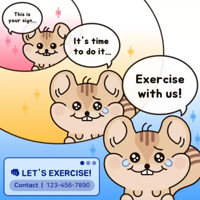 Colourful Animation Exercise Promotion Social Media Post