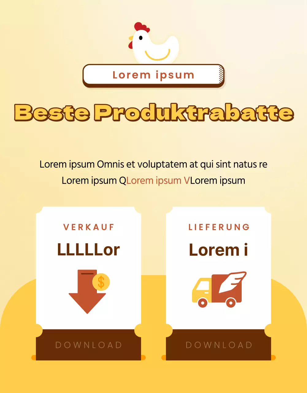 Förderung von gelben und braunen Hühnerbrustprodukten