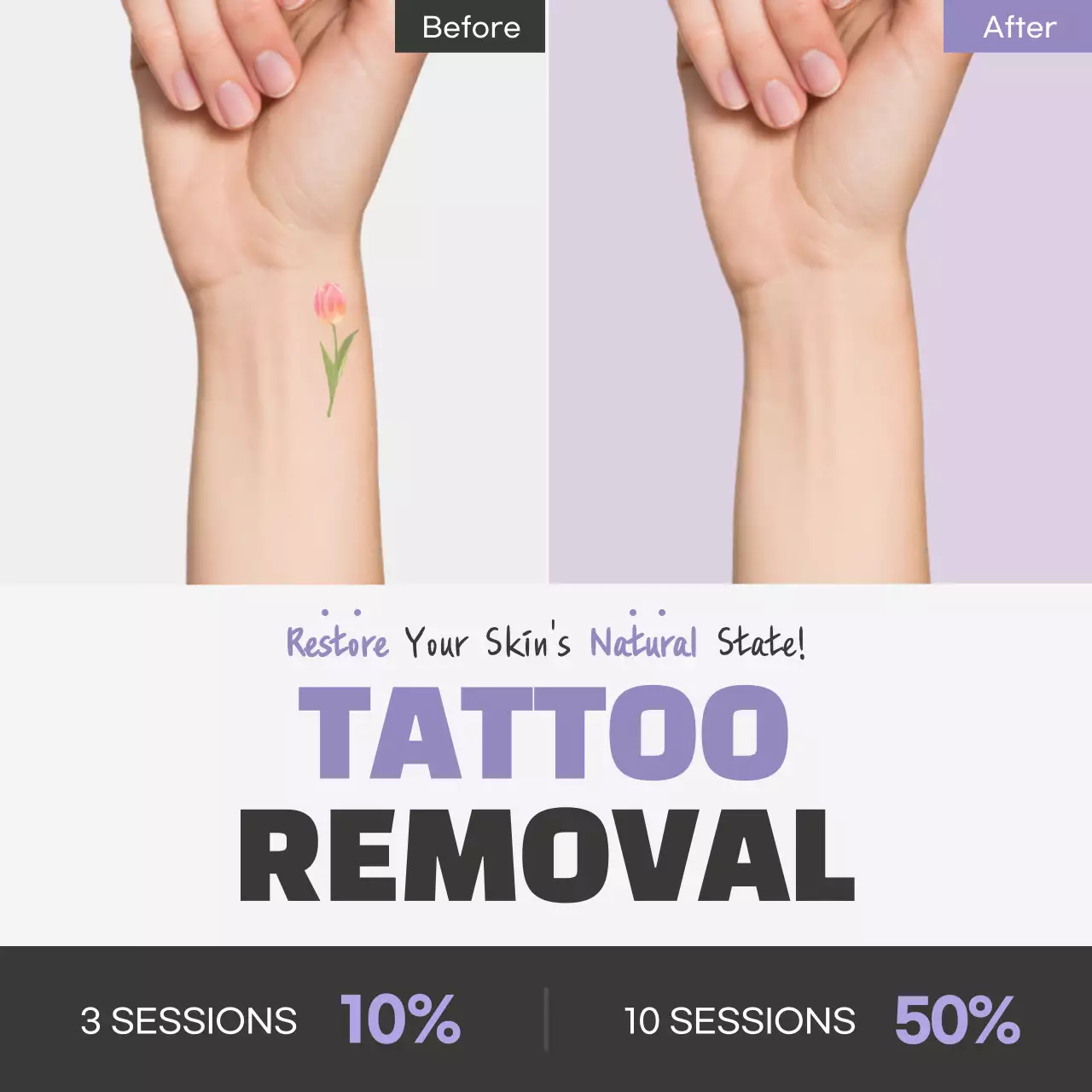 Purple Modern Tattoo Promotion Social Media Post