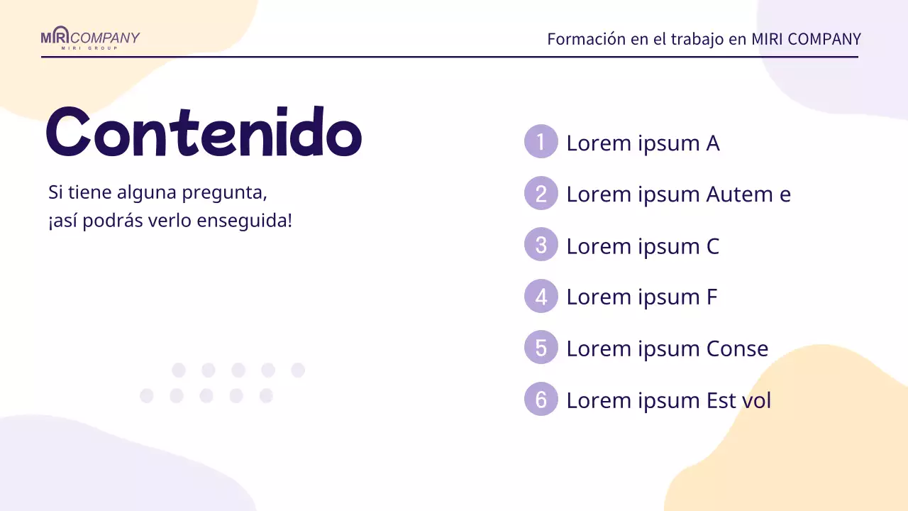 Una sencilla guía de formación de RRHH en malva y naranja