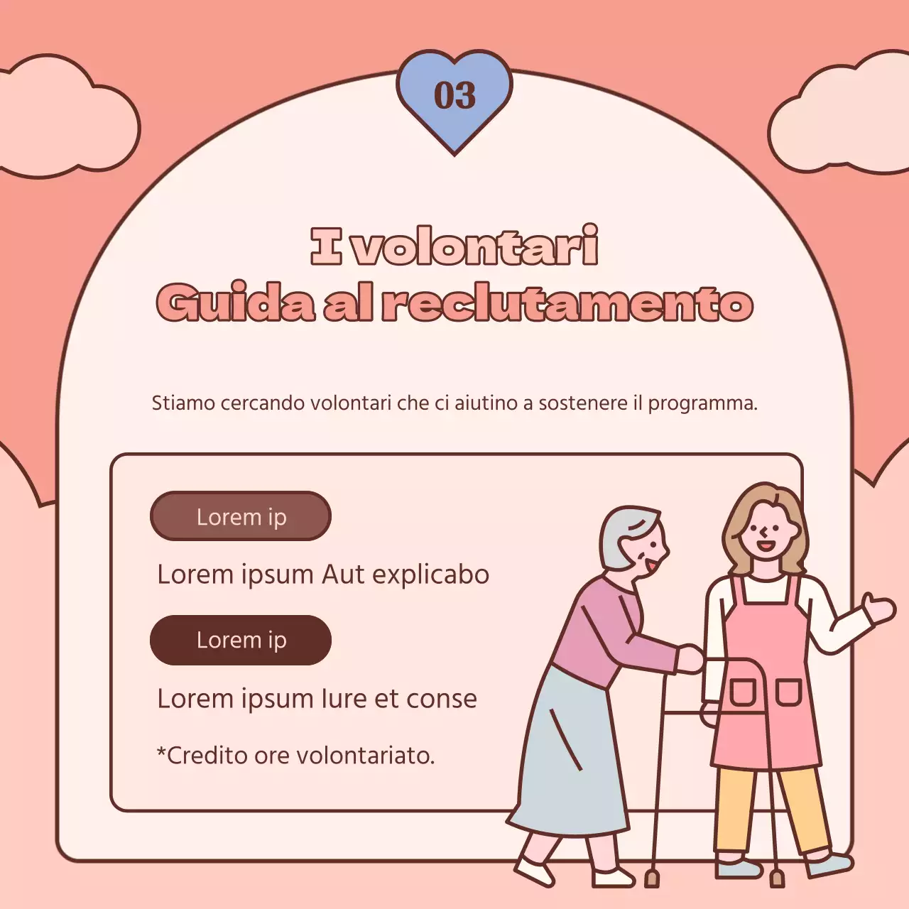 Un semplice post di newsletter mensile dell'ufficio welfare in marrone e rosa