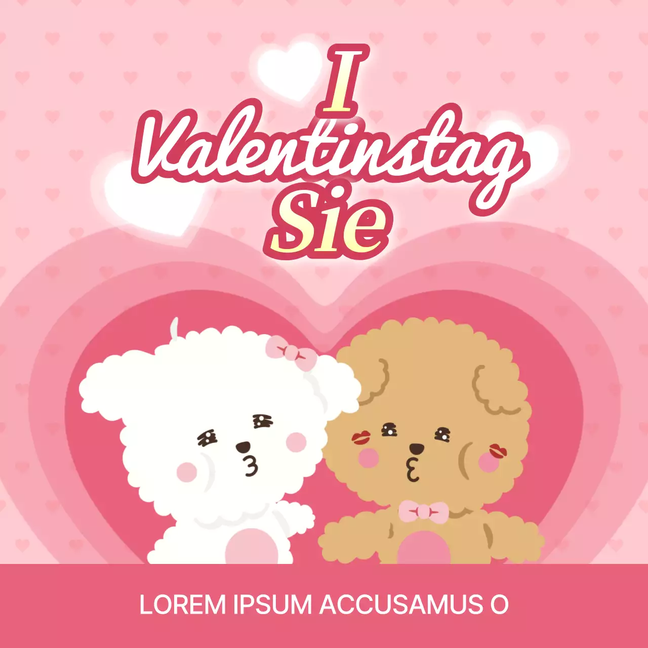 Werben Sie für den Valentinstag in Weiß und Rosa