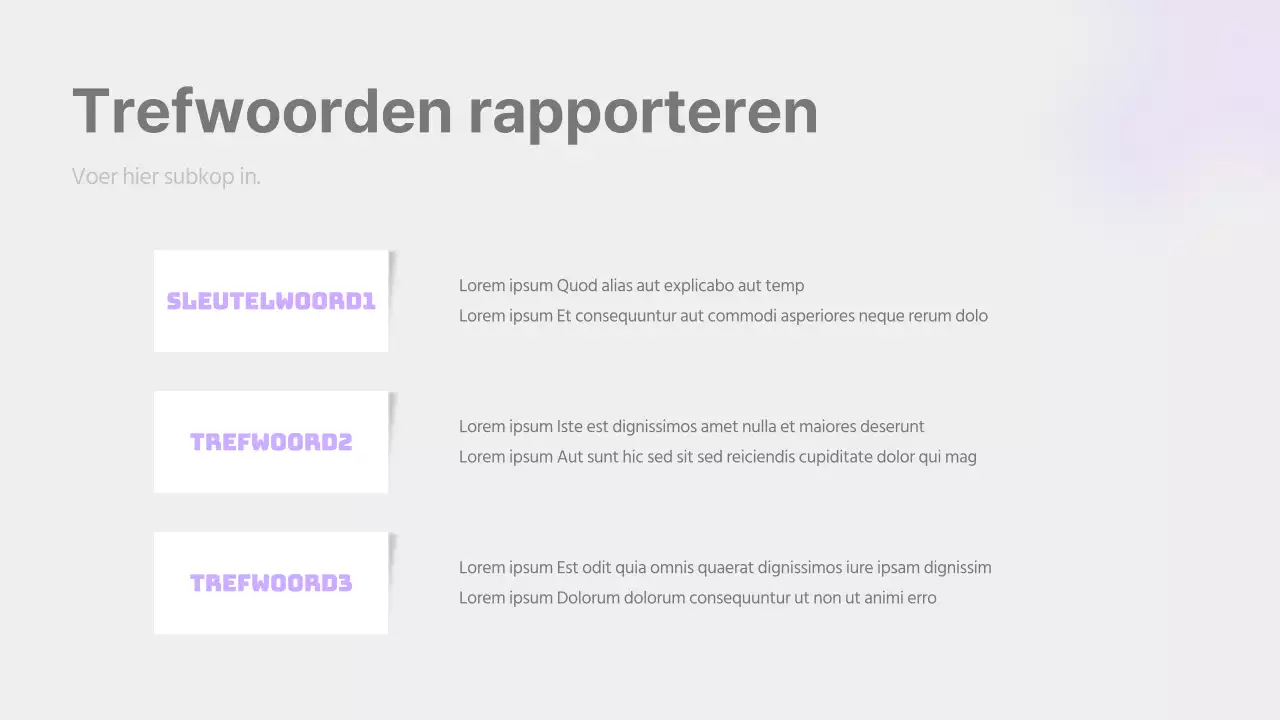 Een eenvoudig verslag in mauve en grijs