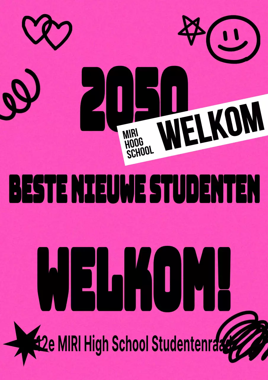 Promoot een kitscherig, roze welkom voor nieuwe studenten