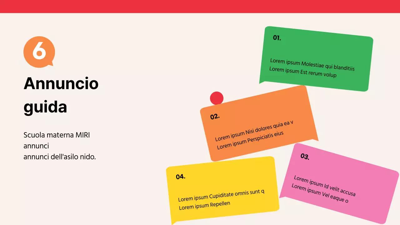 Guida al reclutamento dei bambini per l'asilo nido giallo-rosso