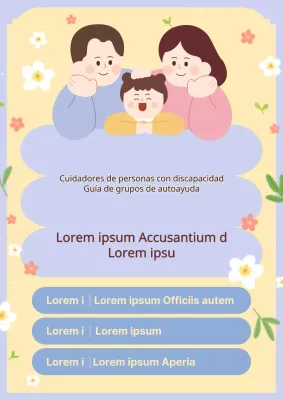 Promover el lindo grupo amarillo y malva de cuidadores de discapacitados