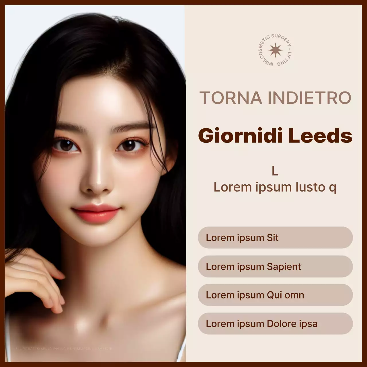 Promuovere moderne procedure di sollevamento in beige e marrone