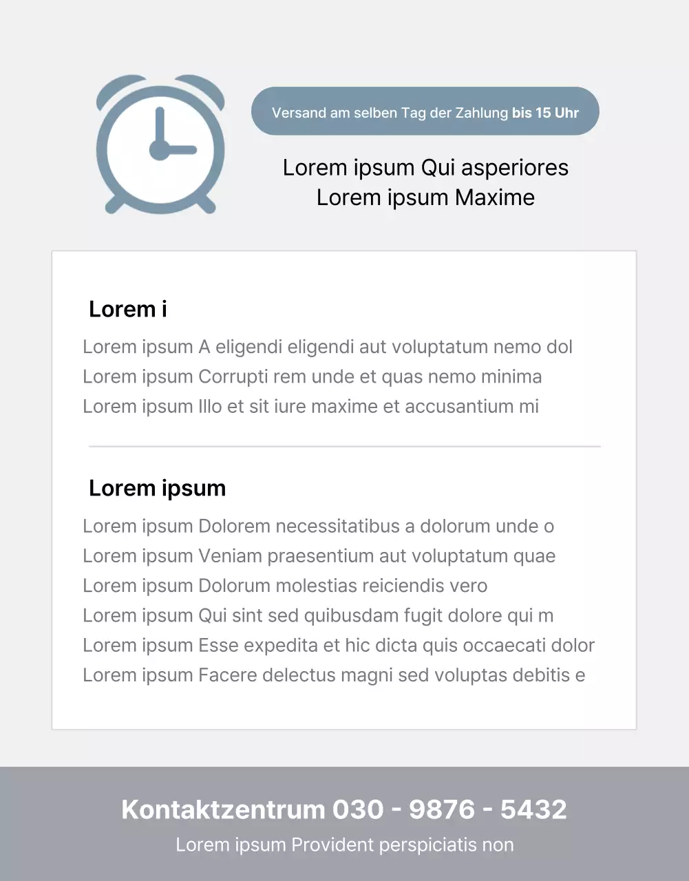 Förderung von Produkten zum Verkauf einfacher grauer und blauer Möbel