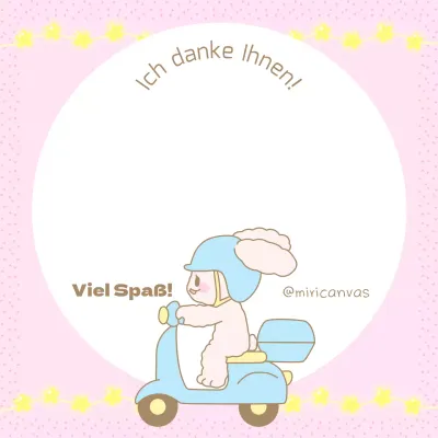 Niedlicher Hasen-Lieferschein in Rosa und Hellblau