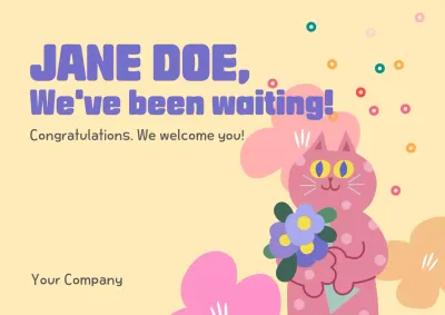 Beige Playful Welcome Card Poster