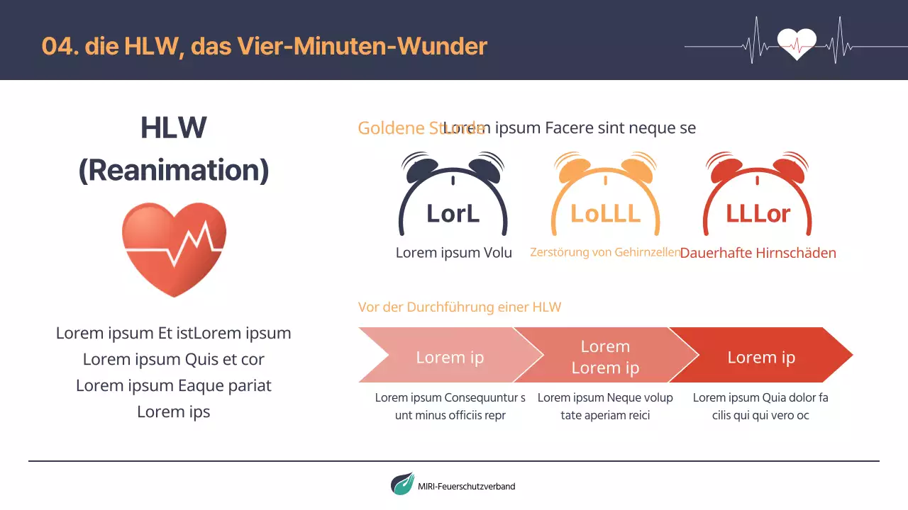 Einfaches Schulungsmaterial für den Brandschutz in Marineblau und Orange