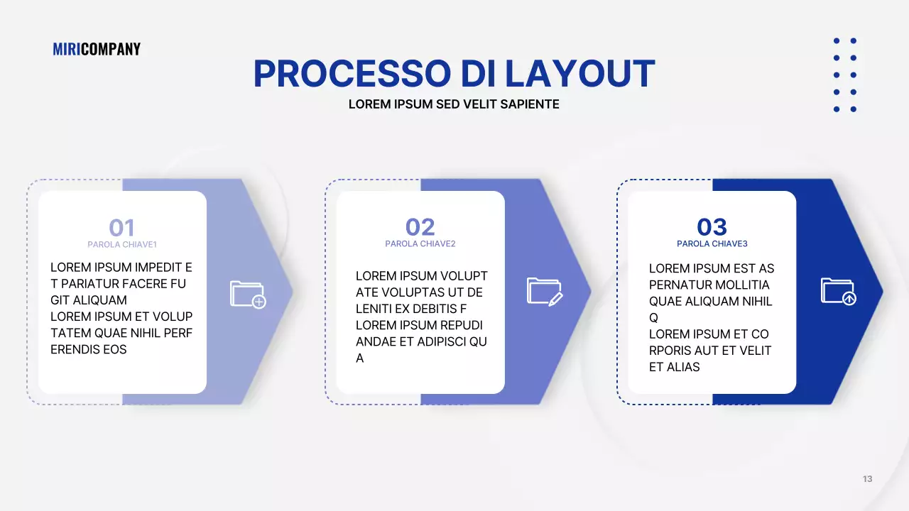 Presentazione aziendale minimalista in bianco e blu navy