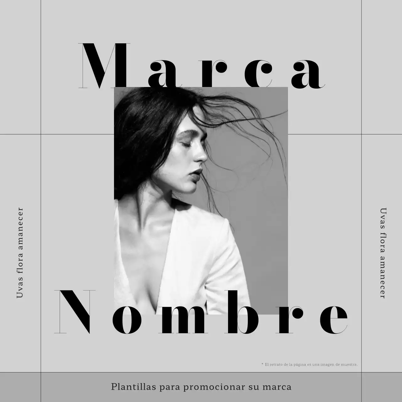 Comercialización de una marca de moda moderna en blanco y negro