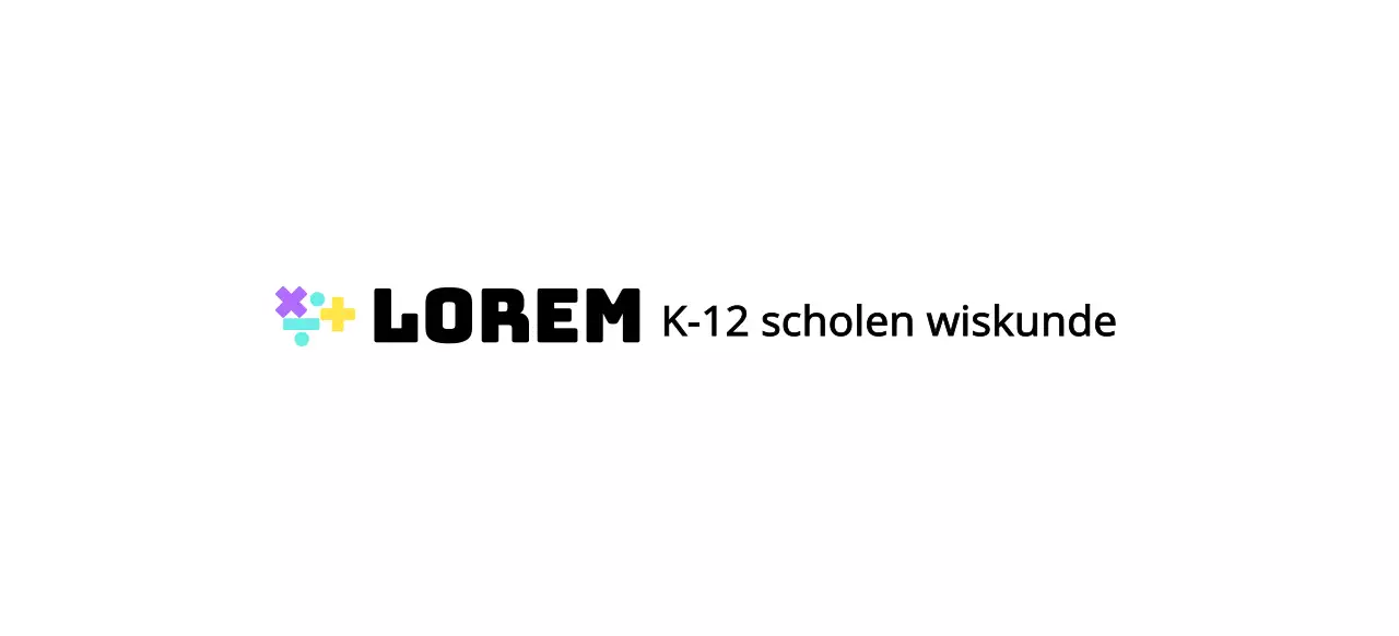 Wiskunde school met veelkleurig wiskunde symbool logo concept