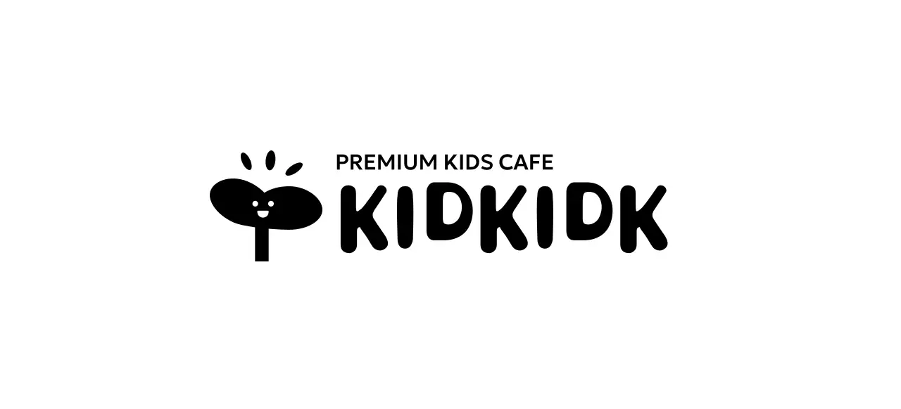 Kids Cafe design with smiling bud icon